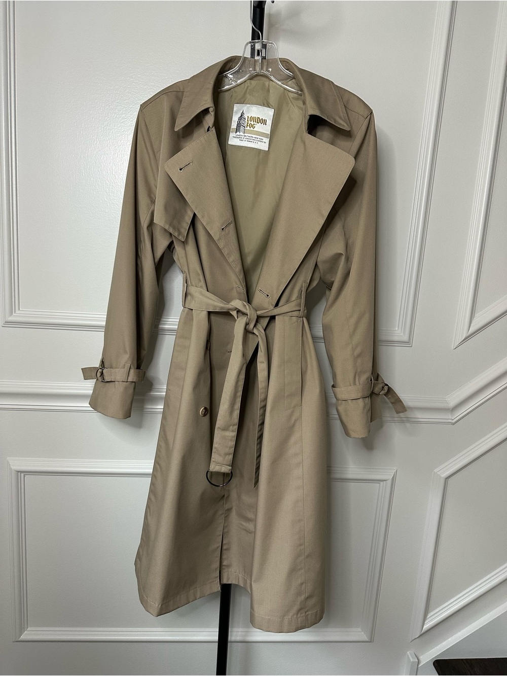 London Fog Women's Tan Trench Coat Size 8 Petite